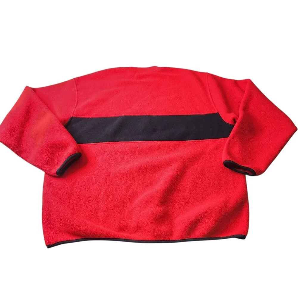 Y2k Eddie Bauer EBTEK Polartec Red Pullover Fleece Crewneck Sweatshirt Size XL - Picture 6 of 9